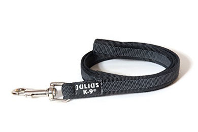 Julius-K9 Super Grip Führleine wasserabweisend Schwarz-Grau 20 mm x 1,2 m mit Handschlaufe - 1,2 m – Bild 1 von 7