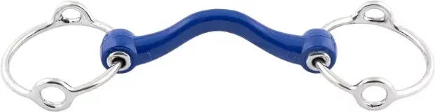 Jump'In Aufstellgebiss Softmouth für Pferde aus Kunstharz Blau 135 mm – Bild 1 von 1