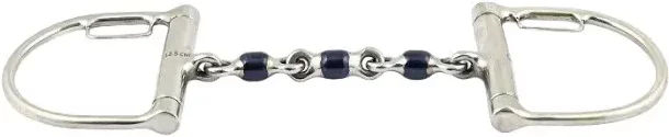 Jump'In D-Ring Gebiss Blue Steel aus Metall 135 mm für Pferde – Bild 1 von 1