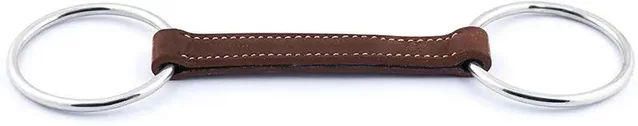Jump'In Gerades Gebiss für Pferde aus Leder Braun 125 mm – Bild 1 von 1