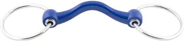 Jump'In Softmouth Gebiss für Pferde mit 2 Ringen aus Kunststoff in Blau – Bild 1 von 1