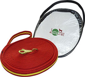 JumpTec Gepolsterter Longierzügel aus Baumwolle Rot Gelb 8 m - 8 m – Bild 1 von 2