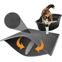 Produktbild von Jungengel Katzenstreumatte 60x40 cm Grau aus Gummi mit Wabenstruktur wasserdicht und rutschfest