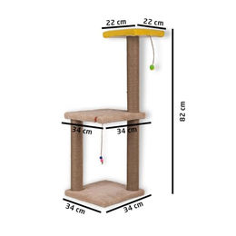Jungengel Kratzbaum XL in Beige mit Liegemulde und Sisalstämmen für Katzen – Bild 1 von 7