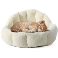 Produktbild von Jungengel Kuschelbett für Katzen und Hunde, Beige, 50 cm Ø, Waschbar und Rutschfest