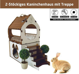 Jungengel Tierhaus XL Kaninchenhaus aus Holz in Braun – Bild 1 von 5
