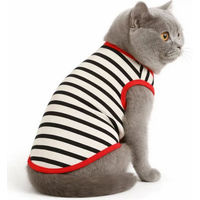 Produktbild von Jungengel Tieroverall T-Shirt für Katze und Hund gestreift aus Baumwolle Größe S