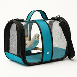 Jungengel Vogel Transporttasche aus Kunststoff mit Sitzstange und Trinkflasche für Wellensittiche Nymphensittiche und Kanarienvögel 33x23x22cm – Bild 1 von 11