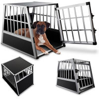 Produktbild von Juskys Aluminium Hundetransportbox Größe L für kleine Hunde in Silber oder Schwarz