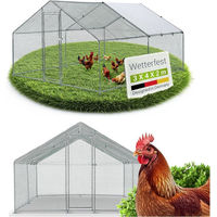 Produktbild von Juskys Freilaufgehege aus Metall für Hühner Kaninchen und Gänse 3x4x2m Silber