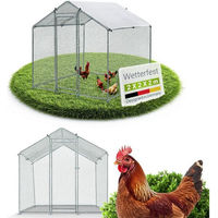 Produktbild von Juskys Freilaufgehege aus Metall für Hühner, Kaninchen und Gänse mit 4 m² Lauffläche und Tür mit Riegel