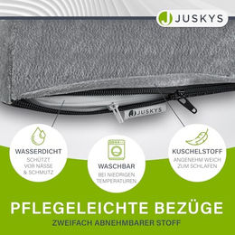 Juskys Hundebett Sheena M Grau Orthopädisch für mittlere Rassen 72 x 60 cm – Bild 1 von 8