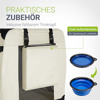 Produktbild von Juskys Hundetransportbox Lassie L Beige Faltbare Transportbox aus Stoff für Hunde und Katzen 50x70x52 cm - 1 Stk.