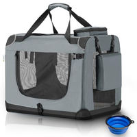 Produktbild von Juskys Hundetransportbox Lassie XL Grau aus Oxford-Gewebe faltbar