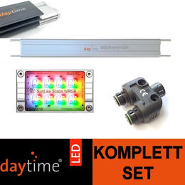 Produktbild von JUWEL Daytime Matrix Starter-Set Trigon 350 hinten SunLike-Scape WRGB LED-Set Schwarz