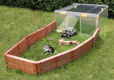 Produktbild von Juwel Schildkrötenhaus Paula Auslaufgehege für Schildkröten in Terracotta mit 14 Bausteinen
