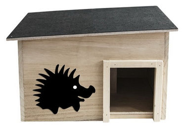 JW GmbH Igelhaus aus FSC zertifiziertem Naturholz mit abnehmbarem Dach in Beige und Schwarz – Bild 1 von 2