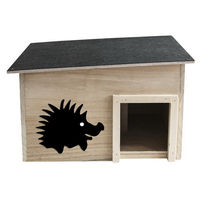 Produktbild von JW GmbH Igelhaus aus FSC zertifiziertem Naturholz mit abnehmbarem Dach in Beige und Schwarz