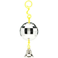Produktbild von JW Pet Activitoy Vogelspielzeug Disco Kugel aus Stoff für Papageien und Wellensittiche in Silber und Bunt - 1 Stk.