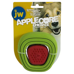 JW Pet Apple Core Chew-ee Kauspielzeug aus Gummi für mittelgroße bis große Hunde in Grün/Rot - 1 Stk. – Bild 1 von 10