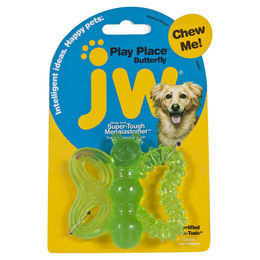 Produktbild von JW PET Butterfly Puppy Kauspielzeug für Welpen aus Gummi Grün zur Zahnpflege