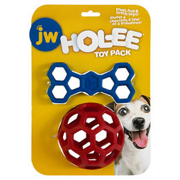 Produktbild von JW PET Hol-ee Duo Hundespielzeug Set aus Naturkautschuk in Bunt