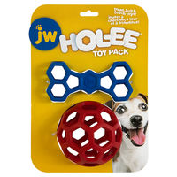 Produktbild von JW PET Hol-ee Duo Hundespielzeug Set aus Naturkautschuk in Bunt