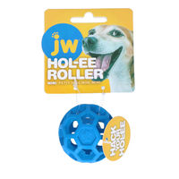 Produktbild von JW Pet Hol-ee Roller Hundespielzeug aus Naturkautschuk Blau Mini XS 5 cm