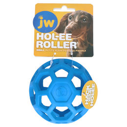 JW Pet Hol-ee Roller Hundespielzeug Ball aus Naturkautschuk Blau Größe S – Bild 1 von 3