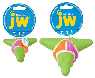 JW Pet Mixups Arrow Ball Hundespielzeug aus Plüsch Größe M Bunt - 11,5 cm – Bild 1 von 2