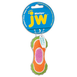Produktbild von JW Pet Mixups Ribbed Barbell Hundespielzeug aus Gummi Größe S - 10 cm