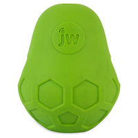 Produktbild von JW Pet Tumble Teez Intelligenzspielzeug Hundeleckerli-Spender aus Naturkautschuk Grün Größe S für Welpen