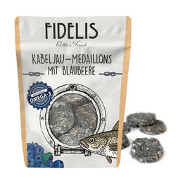 Produktbild von *Kabeljau Medaillons mit Blaubeeren 100g