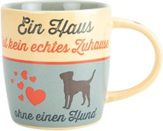 Produktbild von Kaffeebecher Nostalgic Art Home & Dog blau-beige - 330 ml
