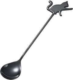 Produktbild von Kaffeelöffel, schöne süße Katzenform, Teelöffel, Dessert, Snack-Schaufel, Eiscreme, Mini-Löffel, Küchenwerkzeuge, Geschirr, 304 Metall