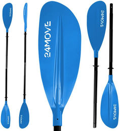 Kajak Doppelpaddel 220 cm Aluminium Nylon-Kunststoff blau 2-teilig - 220 cm – Bild 1 von 8