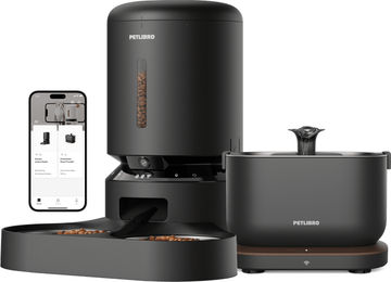 Produktbild von Kamera-Futterautomat und App-gesteuerter Katzenbrunnen Bundle, Schwarz / Duale Schale