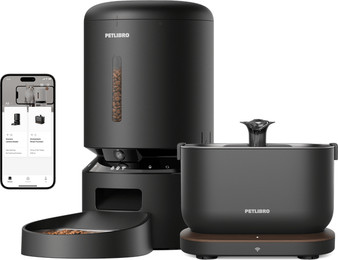 Produktbild von Kamera-Futterautomat und App-gesteuerter Katzenbrunnen Bundle, Schwarz / Einzelne Schale