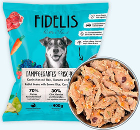 Produktbild von Kaninchen mit Reis, Karotte und Cranberries (400g, gefroren)