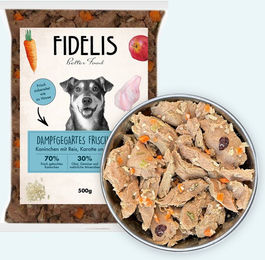 Produktbild von Kaninchen mit Reis, Karotte und Cranberries (500g, tiefgefroren)