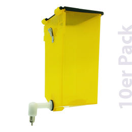 Produktbild von Kaninchen Trinkflasche mit Klappdeckel 1000 ml - Kunststoff - gelb - 10er Pack