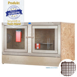 Produktbild von Kaninchenstall - Doppeltür mit Holzvorderfront - 100 x 60 - mit Bodenrost