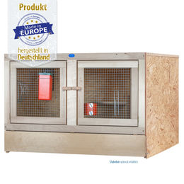 Produktbild von Kaninchenstall - Doppeltür mit Holzvorderfront - 100 x 80 - ohne Bodenrost