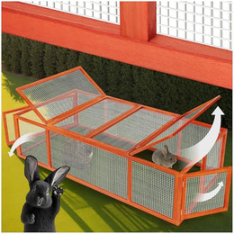 Produktbild von Kaninchenstall mit 4 Türen 181x90x48 cm braun