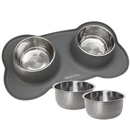 Produktbild von KaraLuna Napfunterlage aus Silikon mit Edelstahl Futternapf - 850 ml