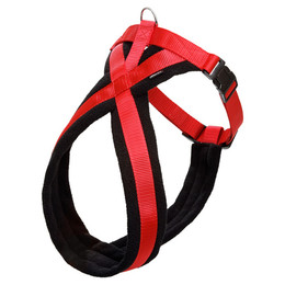 Produktbild von Karlie Art Sportiv Plus Geschirr Cross schwarz-rot 15mm 42-50cm