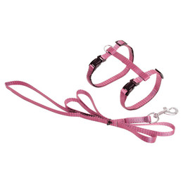 Produktbild von Karlie Art Sportiv Plus Katzengeschirr mit Leine Nylon Rosa 110 cm