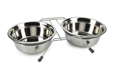 Produktbild von Karlie BZ Doppelnapf Lumara Edelstahl Grau - 2 x 1,6 l