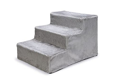 Karlie Easy Step Hundetreppe Plüsch/Holz Hell Grau – Bild 1 von 5