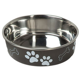 Karlie Edelstahlnapf mit Pfotenmotiv, schwarz - 1,5 l – Bild 1 von 5